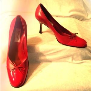 Isaac Mizrahi Red Leather Sole&Upper Heels 3’